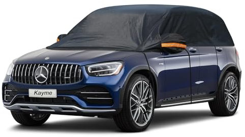 Kayme Half Car Cover - Waterproof, Anti UV Windproof, Side/Rear Window Frost Protection, Universal Fits SUV/4x4 Length 460 to 510cm