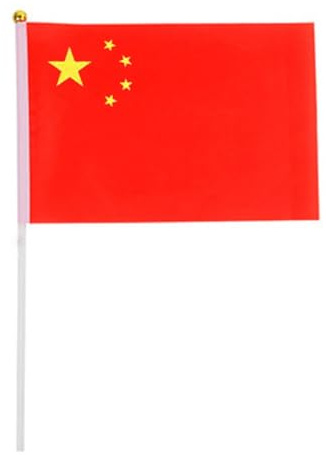China-Nationalflagge, 10 Stück, China-Handflagge, zweiseitig, bedruckt, rotes Polyester, klassische Elemente, kleine China-Nationalflagge für den Außenbereich, China, kleine China-Handflagge