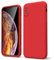 oakxco for iPhone X Case/iPhone 10 Xs Phone Case Liquid Silicone, Thin Slim Soft Rubber Gel TPU Plain Simple Cover for Women Girl Cute, Matte Solid Color, Red