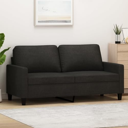 ZEYUAN 2-Sitzer-Sofa Schwarz 140 cm Stoff, Sofas & Couches, Sofa Wohnzimmer, Sofa Für Jugendzimmer, Relaxsofa, Sofa Für Schlafzimmer, Polstersofa - 359167
