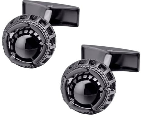 Manchettenknoepfe Herren Schwarz, Manschettenknöpfe für Herren Perlen Damen Schmuck Hochzeit für Hemd mit Geschenkbox