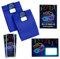 Minkocards 12 Einladungskarten zum Kindergeburtstag Kino Mädchen Jungen Einladung Jungsgeburtstag Mädchengeburtstag incl. 12 Umschläge, 12 Partytüten/blau, 12 Aufkleber, 12 Lesezeichen