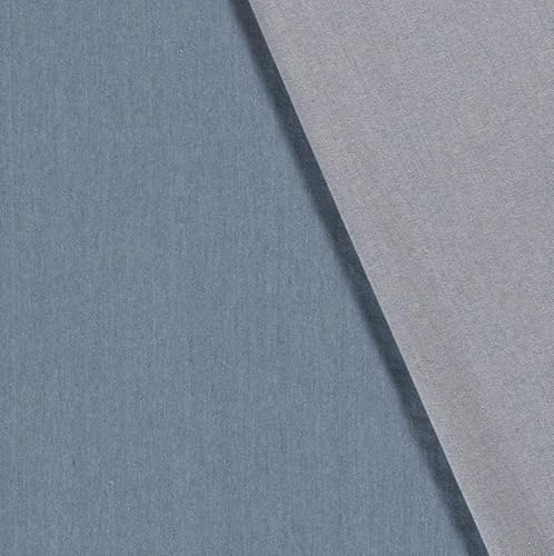 Generisch Jeansstoff Meterware vorgewaschen - Schwerer Jeans Stoff - robuster Denim blau- Jeanshose nähen, Jeansjacke, Latzhose *Ab 50cm, Farbe: 002 hellblau