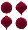 4 Stuck 15cm weihnachtskugeln Kunststoff groß XXL samt rot christbaumkugeln Velvet fur Christbaumschmuck weihnachtsbaumschmuck