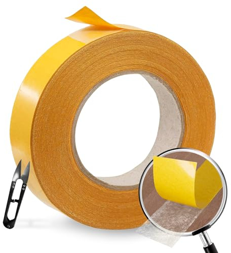 Doppelseitiges Klebeband, groß, doppelseitig, 12 mm x 10 m, doppelseitiges Klebeband zum Kleben, doppelseitiges Klebeband, doppelseitiges Klebeband zum Basteln, keine Nägel mehr, hohe Klebekraft,