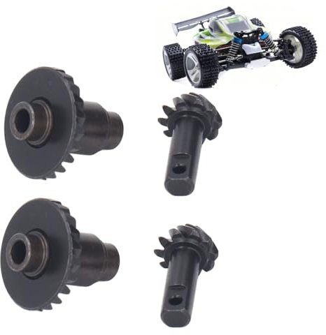 HERCHR Stirnradgetriebe, 2 Paar Schwarze Stahl-RC-Vorder- und Hinterachsen, Stirnradsatz, Upgrade-Teil für TRX4M 1/18 RC Crawler Car, Vorder- und Hinterachse (10/24T)
