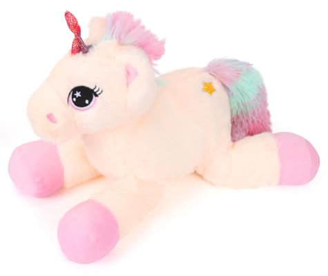 MorLuks Kuscheltier Einhorn Plüschtier für Kinder, 40CM Plüsch Kissen, Kuscheltiere Stofftier, Kuschelkissen für Mädchen Geschenk