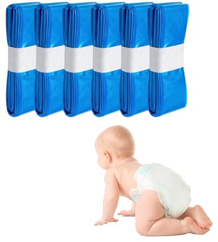 6Pcs Diaper Pail Refill Bags Set, Nappy Bin Refills, Nappy Disposal Bags, Compatible with Tommee Tippee Sangenic, Twist and Click, Angelcare, Extra Thick Anti-Odor Antibacterial Multilayer Film, 4.5M