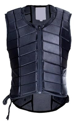 perfk Horse Riding Vest Breathable Comfortable Lightweight Black Equestrian Vest, XL