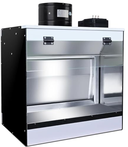 Cabine de pulvérisation à l'aérographe, kit de Cabine de pulvérisation éclairée par aérographe 150 W avec système d'air d'échappement de Rideau d'eau, éclairage LED, pour la Peinture de modèles