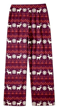 Pantaloni Pigiama Noel Coppia Famiglia Flanella Pantaloni Pile Donna Uomo Pigiama Calze Pigiama Donna Uomo Termica Notte Velluto Morbido Pantaloni Donna Inverno Caldo Vita Elastica, #38 Natale, XXL
