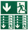 SPORWAY 10 Schilder Notausgang: Notausgang Schild ISO 7010 gem, 300x150 mm Notausgangsschild Pfeil Nach Unten Fluchtwegschild Rettungsweg, Extra Langnachleuchtend