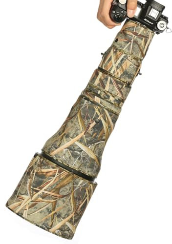 CHASING BIRDS Manteau de protection imperméable camouflage pour objectif Nikon Z 800 mm f/6.3 VR S (nouveau camouflage roseau, avec TC 1,4X)