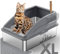 Stainless Steel Cat Litter Tray-Large 20L Stainless Steel Cat Litter Box with Scoop & Mat, Ideal for Medium & Large Cats