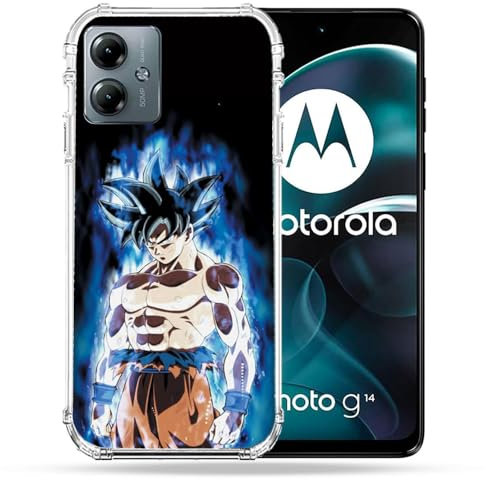 Cokitec Coque Renforcée pour Motorola G14 4G Manga Dragon Ball Sangoku Noir