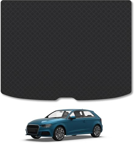 Audi A3 (2012-2020) 5mm Rubber Boot Mat | Heavy Duty Rubber Tailored Fit Boot Liner Full Coverage Durable Waterproof Accessories Easy Clean Anti Slip Made in the UK