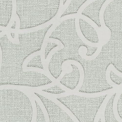 Erismann Opus 10467-24 Papier peint texturé en non-tissé Motif baroque Vert 0,53 x 10,05 m