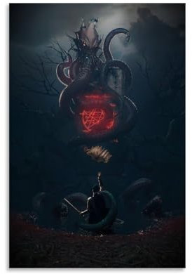 KNKncnv Cthulhu FanArt Poster Dekorative Malerei Leinwand Wandkunst Wohnzimmer Poster Schlafzimmer Malerei,Wandkunst Bilddruck Moderne Familienzimmer Dekor 12x18inch(30x45cm)
