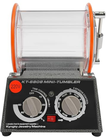60W Schmuck Poliermaschine, DC-Motor 500-3000RPM Rotary Jewelry Tumbler Polierer, Kugelmühle 3 Kg die 5-Geschwindigkeitsregelung, Bench Grinder für Gold, Silber usw