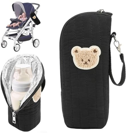 CUVZORA Flaschenwärmetasche Für Die Kita Tragbare Tasche mit Bärenmotiv für Unterwegs zur Aufbewahrung von Muttermilch Ideal für Reisen und Lebensmitteltransport