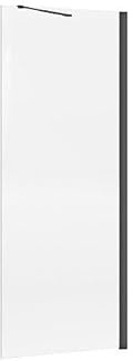 Vente-unique - Duschwand Daren -L 80cm x B 0.5cm x H 200cm- Aluminium - schwarz