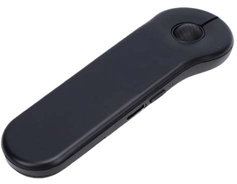 Denash Télécommande de Présentation sans Fil, Boîtier de Présentation Rechargeable Bluetooth 5.3.2.4G avec pavé Tactile et Récepteur USB, Compatible PC, Ordinateur Portable, iOS, (Black)