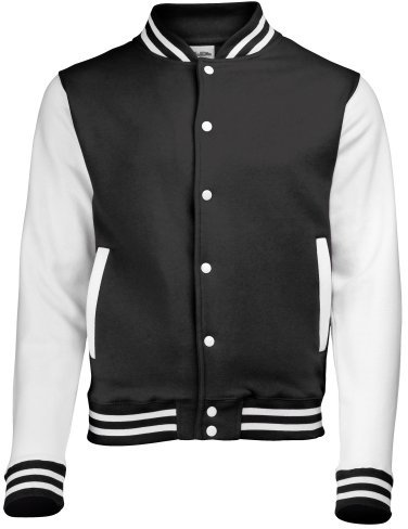 Awdis Unisex College-Jacke (3XL) (Schwarz/Weiß)