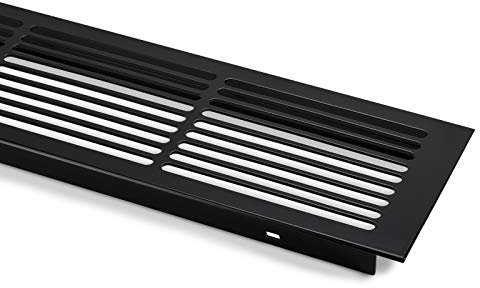 SOTECH 2 Stück Lüftungsgitter Aluminium 500 x 86 mm Abluftgitter Lüftungsblech schwarz