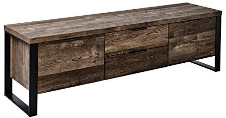 Jahnke LOOP TV 150 - Modernes TV-Board für Fernseher bis 60 Zoll, 152,4 x 39,5 x 45 cm, Eiche mit Vintage-Effekt