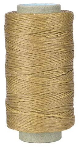 250m Leder Nähgarn, 150D Leder Basteln Flaches Nähgarn Handnähen Gewachstes Faden Kabel für DIY Nähen Handwerk(Natürliche Farbe)