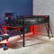 X-Rocker Sanctum Mid Sleeper Bed, Gaming Bed with Desk and Storage, Black Metal Frame with Ladder. Compact Built-In Gaming Desk for Boys and for Girls, Cabin Bedroom Furniture - BLACK