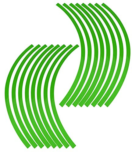 Set Radaufkleber, grünes Felgenband, Dioche Universal Auto Motorrad Rad Reflektierende Nadelstreifen Aufkleber Aufkleber Dekoration Folie 6 Farben