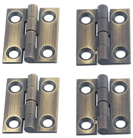 MY MIRONEY Lot de 4 mini charnières en laiton massif de 2,5 cm, Quincaillerie de Placards, Charnières de Placard Rétro, Charnières Décoratives de Tiroir avec Vis pour Boîte à Bijoux en Bois