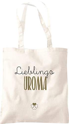 ShirtInStyle Stoffbeutel, Baumwolltasche Lieblingsmensch Lieblings Uroma, Jute Tote Beutel Shopper Spruch Familie Geschenk, Farbe Natural
