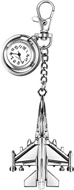 JewelryWe Taschenuhr, klassische Schlüsselanhänger, Steampunk-Flugzeug-Anhänger, Quarzuhr, Halskette, für Weihnachten, Weihnachten, Klassisch