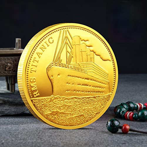 HONGCANG 2 STÜCKE RMS Titanic Incident Souvenir Gedenkmünze Vergoldete Sammlerstücke Münze Titanic Collection Art Coin