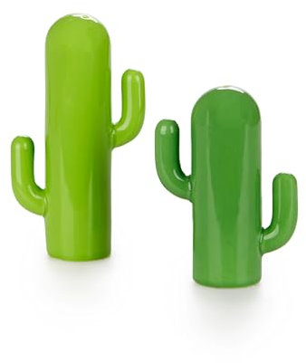 Balvi Set Sal & Pimienta Cactus Color Verde En Forma de Cactus Porcelana