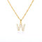 Buchstaben Kette Personalisierte Halskette mit Initial Buchstaben Anhänger Alphabet A-Z Buchstabenkette Damen Gold Kette Namenskette Geschenk für Frauen Weihnachten Geburtstag Valentinstag (W)