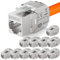 hb-digital 12x CAT 7 Keystone Módulo Jack RJ45 Conector 1000 MHz 10Gbit/s totalmente blindado LSA CAT 5e/6/6a/7 Ethernet LAN Cable