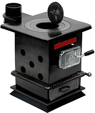 YYUINU Fuoco di Carbonio in ghisa Pura, Stufa a Legna, Stufa in ghisa Multiuso Senza Fumo, per Tenda, Coperta, Villa, Riparo, Riscaldamento, Cucina Quotidiana, Barbecue,Black