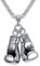 U7 Männer Halskette Boxhandschuhe Anhänger Sport Krafttraining Silberkette Edelstahl Kettenanhänger Fitness Boxing Gloves Pendant Necklace Mens Personalisiert Modeschmuck für Jungen Kinder