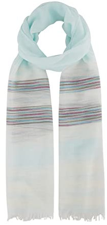 TOM TAILOR Damen 1036754 Schal mit Streifen, 26007-Teal Radiance, OneSize