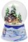 Minium Collection 20111 Schneekugel Christbaum Holen Schlittenfahrt auf Sockel Winterlandschaft Mittelblau Spieluhr Winter Wonderland Durchmesser 100mm