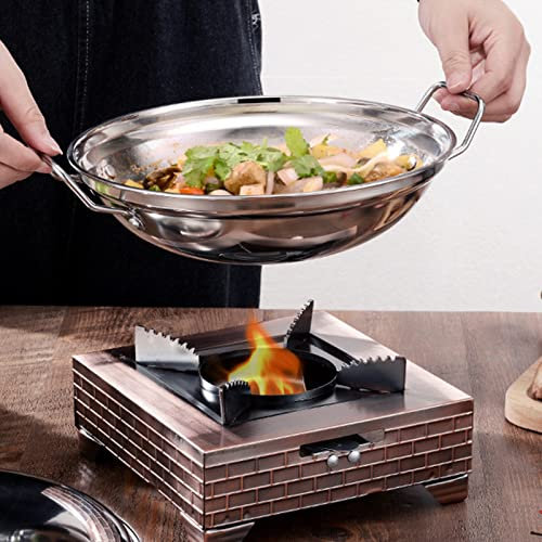 Campingkocher Spirituskocher Für Innenräume Kochen Ohne Strom, Edelstahl Spirituskocher Mit Topf, Camping Kocher Blackout vorsorge Teelichter Teelichtofen Für Innenraum (Spirituskocher+Töpfe)