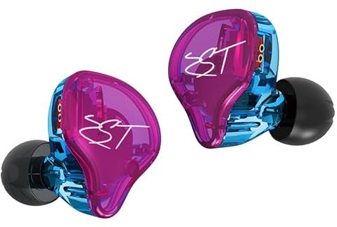 KINBOOFI KZ ZST - Auriculares intraurales híbridos con Doble Controlador equilibrado de Color, Auriculares HiFi y Graves (Morado, con micrófono)