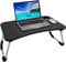 Afunti Laptop Bed Table, Portable Engineered Wood Table for Laptop, Foldable with Cup Holder, Multifunctional for Bed, Sofa, Writing, Eating (60 x 40 cm), Black