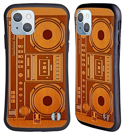 Head Case Designs Boombox Gadget Aus Holz Hybride Handyhülle Hülle Huelle kompatibel mit Apple iPhone 14