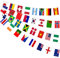 AhfuLife World Flags Bunting for Olympic 2024 Decorations, 32 Countries Flags Double Sides Fabric Bunting for National Party Euro Football Bar Club Garden Street Decorations (1 Pack)