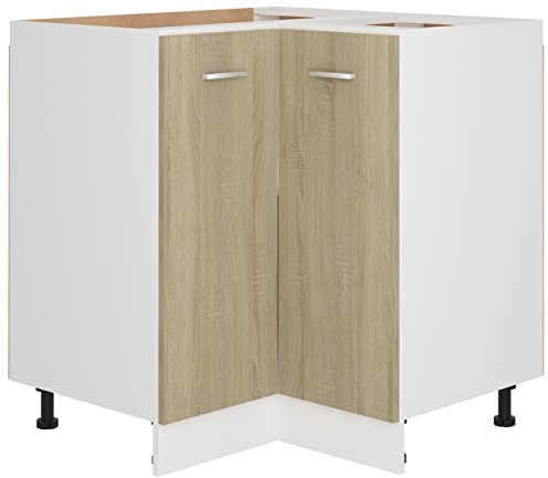 Tidyard Eckunterschrank Küchenschrank Küchenzeile Küchenmöbel Einbauküche Küche Schrank Küchenblock Aufbewahrungsschrank Sonoma-Eiche 75,5x75,5x80,5 cm Holzwerkstoff