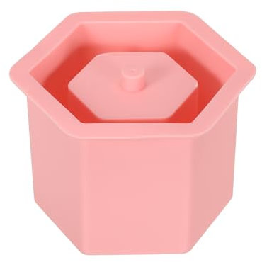 PATIKIL Silicone Planter Mold, Hexagon Flower Pot Mold DIY Succulent Mold Candle Holder Mold for Home Desktop Decor, Pink